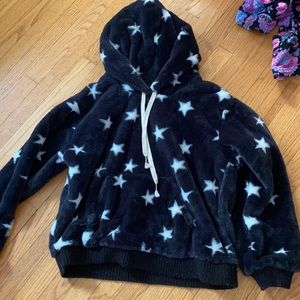 Super cute fuzzy jacket with hood.